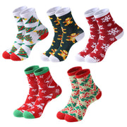 Christmas Snowflake Christmas Tree Socks Mid-calf Length Socks