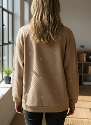 Women's Vintage Christmas Snow Pattern Casual Crew Neck Sweatshirt