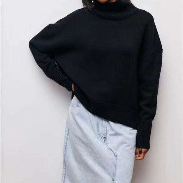 Long-sleeved Pullover Solid Color Sweater