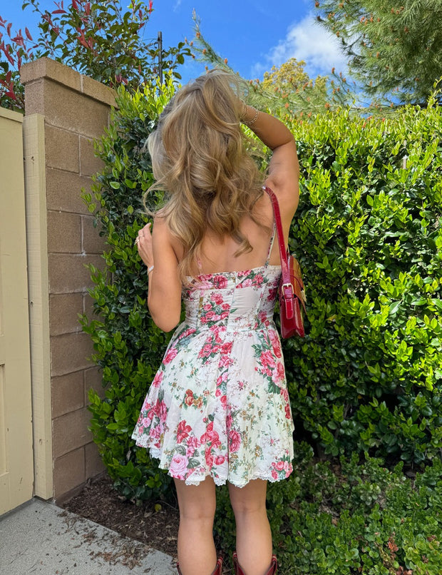 Floral Strap Mini Dress