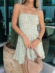 Light green tie up dress