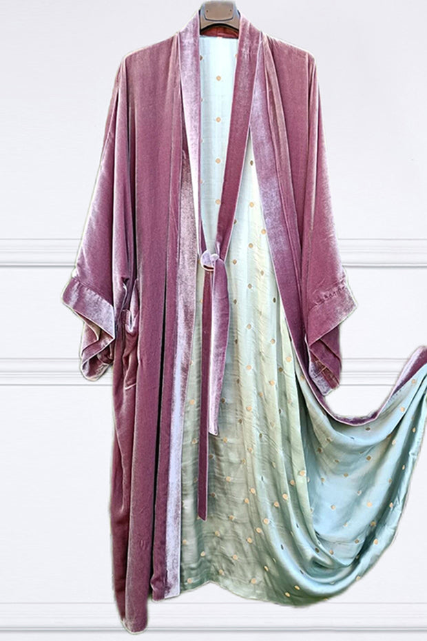 Fashion Simple Lined Print Kimono Duster