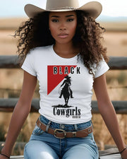 I Am Black Cowgirl Rodeo Crew Neck Short Sleeve Cotton T-shirt