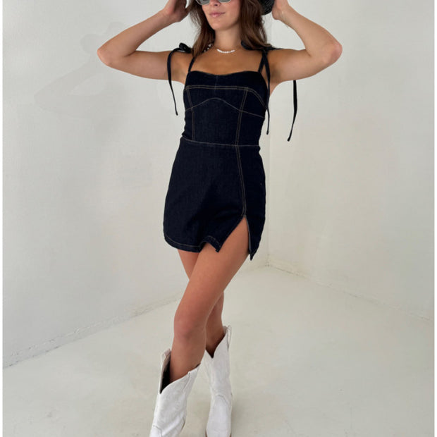 Black Denim Mini Dress