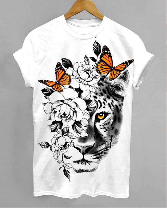 Flower Tiger Casual T-shirt