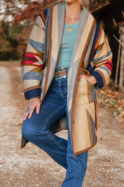 Warm Earth Tones Geometric Pattern Jacket