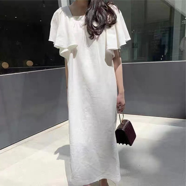 Square Collar Waist Loose Long A-Line Maxi Dress