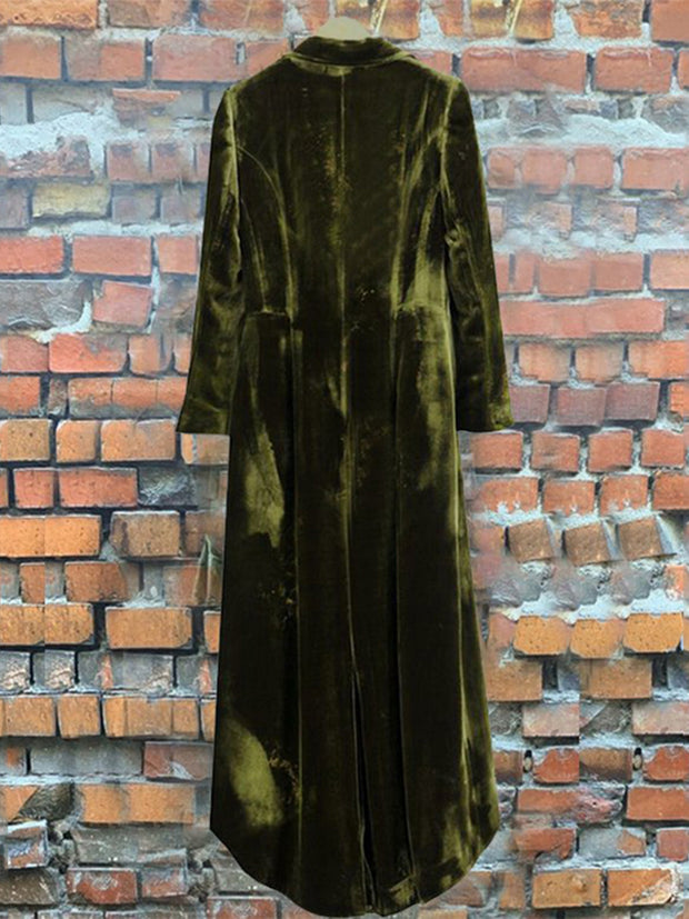 Vintage Velvet Paneled Long Sleeve Coat