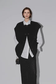 Luxury Camel Hair Vest for Women – Reversible Wool Gilet Winter Sleeveless Coat