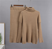 Loose Warm Turtleneck Sweater Two Piece Set