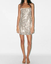 Fashion Sexy Sequin Shiny Suspender Dress