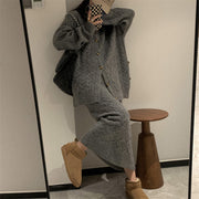 Temporary Twist Sweater Jacket Skirt Two -piece Suit