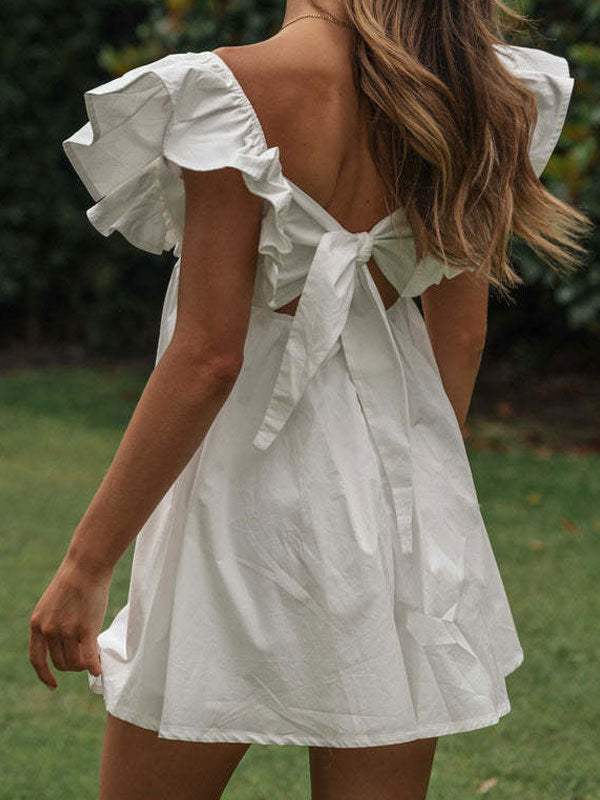 White ruffle dress