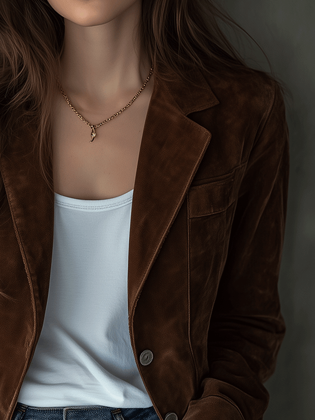 Luxurious Chocolate Velvet Blazer