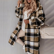 Autumn And Retro Winter Elegant Plaid Jacket Thin Coat