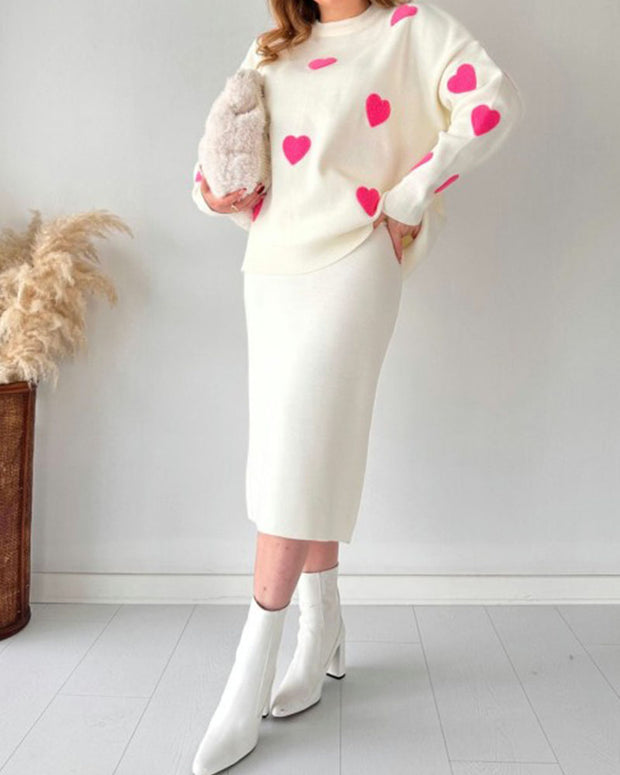 Love knitted skirt two-piece set