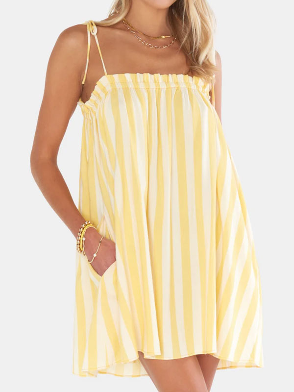 Tie up stripe dress