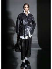 Women’s Biker-Style Leather Jacket – Casual Lambskin Short Coat for Autumn Versatile Chic Look