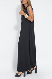 Elegant Is Eternal Solid Color Sleeveless Slit Maxi Dress