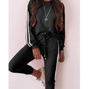 Ladies Fashion Loose Round Neck Long Sleeve Casual Suit