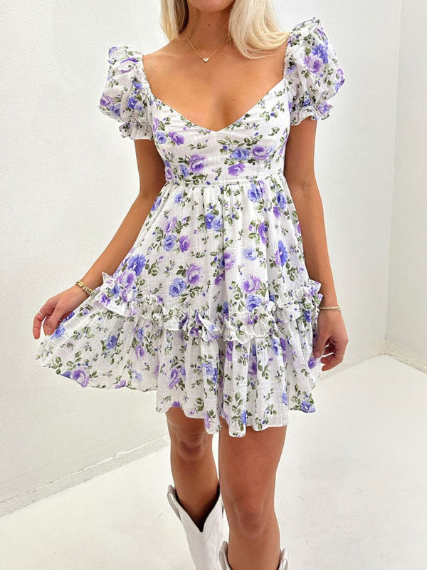 Short sleeve floral dress