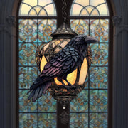 🐦‍⬛Dark Elegance: Hand-Painted Gothic Crow Lamp Ornament