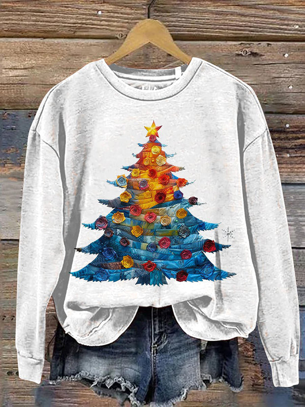 Women's Christmas Tree Art Casual Sweatshirt