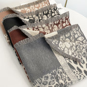Colorblock Leopard Print Thick Warm Temperament Shawl Scarf