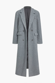 Solid Button Pocket Coat