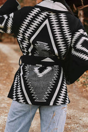 Aztec Patterned Lapel Jacket