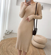 Split Knitted Sweater Two-Piece Dress