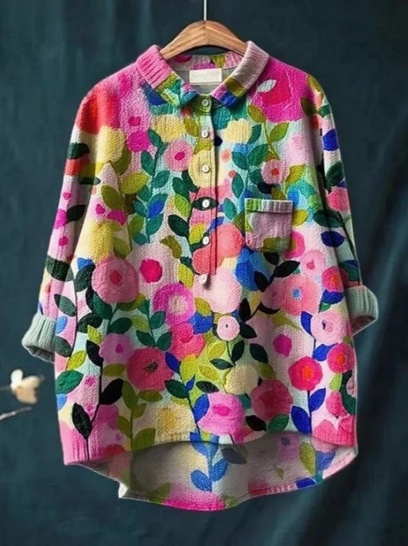 Women's Flower Print Casual Sweater