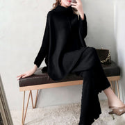 Elegant High Collar Sweater Set