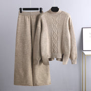 Loose Turtleneck Sweater and Wide-leg Pants Two-pieces Set