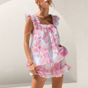 Short Tank Top Shorts Pajama Set 2507031583