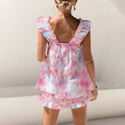 Short Tank Top Shorts Pajama Set 2507031583
