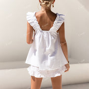 Short Tank Passionate Lily Pattern Top Shorts Pajama Set