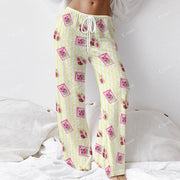 Colordate Women's FIG Print Long Sleeve Cotton Homewear Set