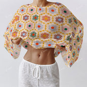 Colordate Women's Pattern Printing Long Sleeve Cotton Homewear Set