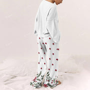 Christmas Tree Pattern Women's Print Long Sleeve Pajama Set