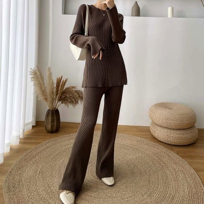 Women'S Wide-Leg Pants Thickened Casual Set