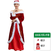 New Christmas Traditional Chinese Suits for Old People Thickened Long-Sleeved Christmas Clothing Adult Female Party Clothing Christmas Skirt