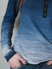 Indigo Ombre Long Sleeve Henley