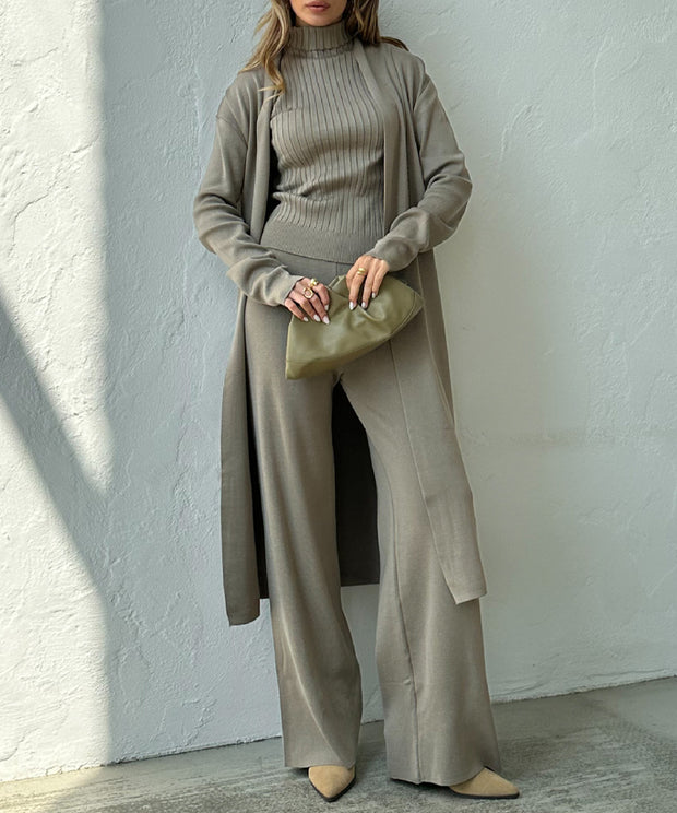 Minimalist Three-Piece Knitted Suit