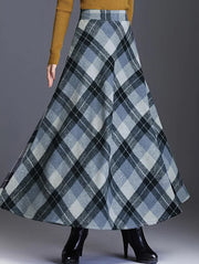 Tartan High Waist Flared Skirt