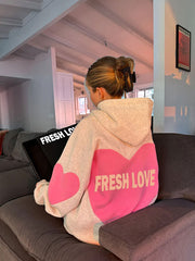 Crew neck loving heart hoodie