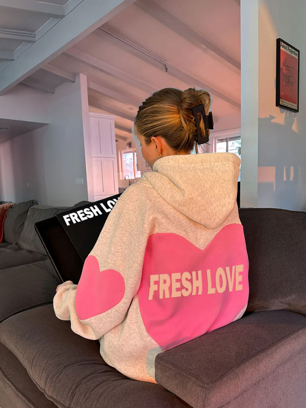 Crew neck loving heart hoodie