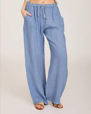 Casual Loose Linen Drawstring Elasticized Pants