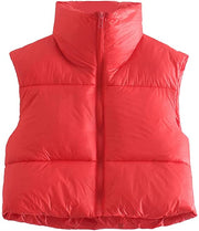 Parkas Jackets Women Luxury Coats Winter 2022 Sleeveless Puffer Vests Female Clothing Elegant Ladies Bodywarmer