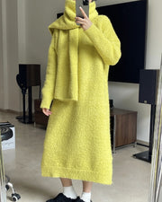 New Winter Slouchy Wool Loop Loose Warm Sweater Dress